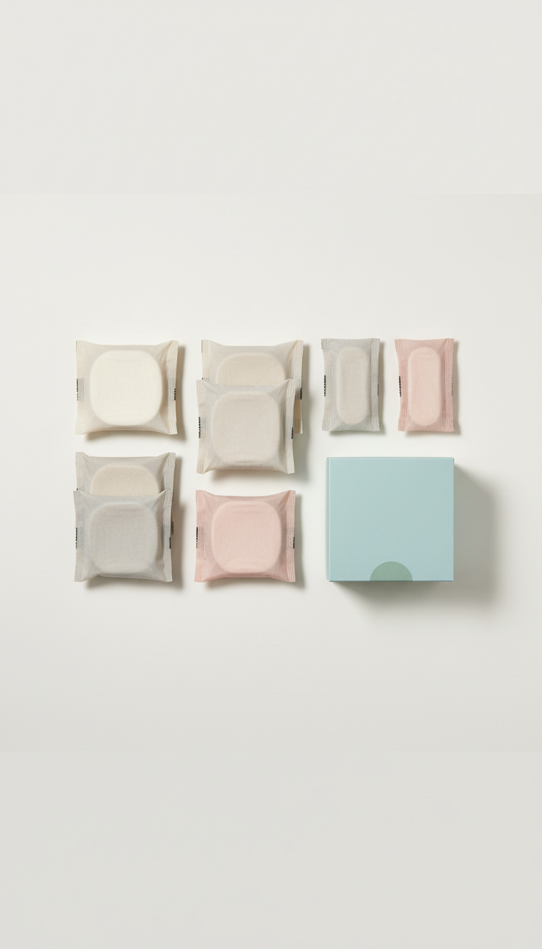 Soothing period care pads set with herbal infusion